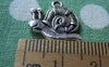 Accessories - 10 Pcs Of Antique Silver Lovely Snail Charms Double Sided 16x19mm A1153