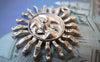 Accessories - 10 Pcs Of Antique Silver Lovely Sun Face Charms 30mm A968