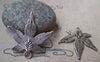 Accessories - 10 Pcs Of Antique Silver Maple Leaf Charms Pendants 31x32mm A1049