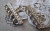 Accessories - 10 Pcs Of Antique Silver Multiple Loops Rectangular Connectors 16x38mm A2320
