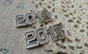 Accessories - 10 Pcs Of Antique Silver Number 2013 Charms 18x33mm A6191