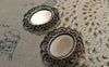 Accessories - 10 Pcs Of Antique Silver Oval Cameo Base Settings Match 18x25mm Cabochon  A6248