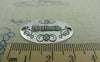 Accessories - 10 Pcs Of Antique Silver Oval Embossed Handmade Connector Charms 19x32mm A5818