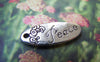 Accessories - 10 Pcs Of Antique Silver Oval Flower Charms 10x25mm A3089