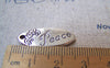 Accessories - 10 Pcs Of Antique Silver Oval Flower Charms 10x25mm A3089