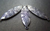 Accessories - 10 Pcs Of Antique Silver Oval Flower Connectors Charms Double Sided 13x43mm A1949
