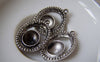 Accessories - 10 Pcs Of Antique Silver Oval Pendant Charms A5324
