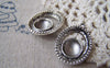 Accessories - 10 Pcs Of Antique Silver Oval Pendant Charms A5324