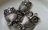 Accessories - 10 Pcs Of Antique Silver Owl Pendants Charms 18x28mm  A6337