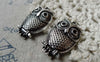 Accessories - 10 Pcs Of Antique Silver Owl Pendants Charms 18x28mm  A6337