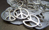 Accessories - 10 Pcs Of Antique Silver Peace Symbol Charms 20mm A3657