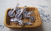 Accessories - 10 Pcs Of Antique Silver Pro Cross Country Motorcycle Charms 14x23mm A942