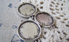Accessories - 10 Pcs Of Antique Silver Round Cameo Base Setting Connector Match 18mm Cab A2216