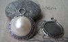 Accessories - 10 Pcs Of Antique Silver Round Cameo Base Settings Match 20mm Cabochon A3200