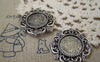 Accessories - 10 Pcs Of Antique Silver Round Cameo Bezel Base Settings Match 14mm Cameo A5175