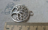 Accessories - 10 Pcs Of Antique Silver Round Tree Curved Bracelet Connector Charms 30mm A6515