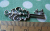 Accessories - 10 Pcs Of Antique Silver Skeleton Key Charms Pendants 16x36mm A1229