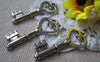 Accessories - 10 Pcs Of Antique Silver Skeleton Key Pendants Charms 18x45mm A3456