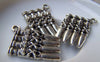 Accessories - 10 Pcs Of Antique Silver Skull Bullet Charger Charms Pendants 19x25mm A1569