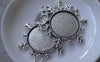 Accessories - 10 Pcs Of Antique Silver Snowflake Cameo Base Settings Match 25mm Cabochon A7644