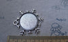 Accessories - 10 Pcs Of Antique Silver Snowflake Cameo Base Settings Match 25mm Cabochon A7644