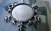 Accessories - 10 Pcs Of Antique Silver Snowflake Cameo Base Settings Match 25mm Cabochon A7644