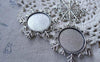 Accessories - 10 Pcs Of Antique Silver Snowflake Cameo Base Settings Match 25mm Cabochon A7644