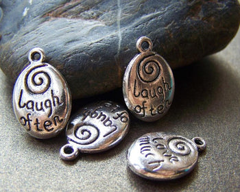 Accessories - 10 Pcs Of Antique Silver Spiral Oval Charms Pendants 13x20mm A1585