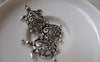 Accessories - 10 Pcs Of Antique Silver Swirly Flower Filigree Sea Turtle Charms 21x28mm A6084