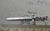 Accessories - 10 Pcs Of Antique Silver Sword Charms Pendants 19x59mm A6492