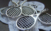 Accessories - 10 Pcs Of Antique Silver Tennis Rackets Charms 19x48mm A876