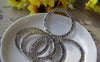 Accessories - 10 Pcs Of Antique Silver Textured Round Circle Rings Charms  35mm A1355