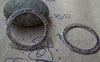 Accessories - 10 Pcs Of Antique Silver Textured Round Circle Rings Charms  35mm A1355