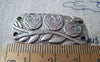 Accessories - 10 Pcs Of Antique Silver Three Owl On Tree Rectangular Connectors Charms 20x38mm A1839