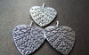 Accessories - 10 Pcs Of Antique Silver Tree Heart Charms 20x22mm A1092