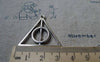 Accessories - 10 Pcs Of Antique Silver Triangle Circle Geometric Charms 31x32mm A5516