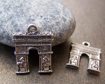 Accessories - 10 Pcs Of Antique Silver Triumphal Arch Charms 14x18mm A1660