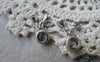 Accessories - 10 Pcs Of Antique Silver Two Dangling Flower Large Hole Beads 23mm A7573