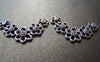 Accessories - 10 Pcs Of Antique Silver V Shaped Five Flower Connectors Charms 20x33mm A973