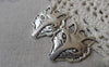 Accessories - 10 Pcs Of Antique Silver Wolf Pendants Charms 25x32mm A6747