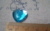 Accessories - 10 Pcs Of Blue Faceted Acrylic Heart Cabochon Cameo Pendants 18mm A4780