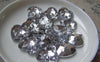 Accessories - 10 Pcs Of Crystal Clear Faceted Heart Acrylic Buttons 16mm A4782