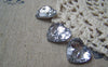 Accessories - 10 Pcs Of Crystal Clear Faceted Heart Acrylic Buttons 16mm A4782