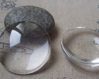 Accessories - 10 Pcs Of Crystal Glass Dome Round Cabochon Cameo 40mm A4777
