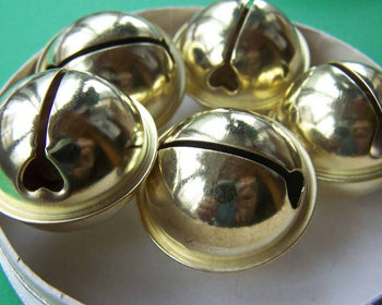 Accessories - 10 Pcs Of Gold Color Bells Jingle Bells Charms Huge Size 34mm A2729