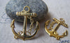 Accessories - 10 Pcs Of Gold Color Lovely Anchor Charms 24x32mm A5608