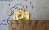 Accessories - 10 Pcs Of Gold Color Pewter Camera Charms 15x15mm A2316