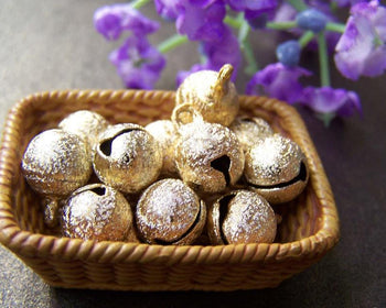 Accessories - 10 Pcs Of Gold Color Star Dust Bells Jingle Bells Charms  8mm A3865