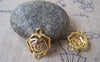 Accessories - 10 Pcs Of Gold Plated Filigree Flower Connector Charms 16x21mm  A3571