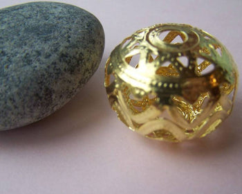 Accessories - 10 Pcs Of Gold Tone 3D Bird Nest Beads 19x26mm A2624